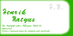henrik matyus business card